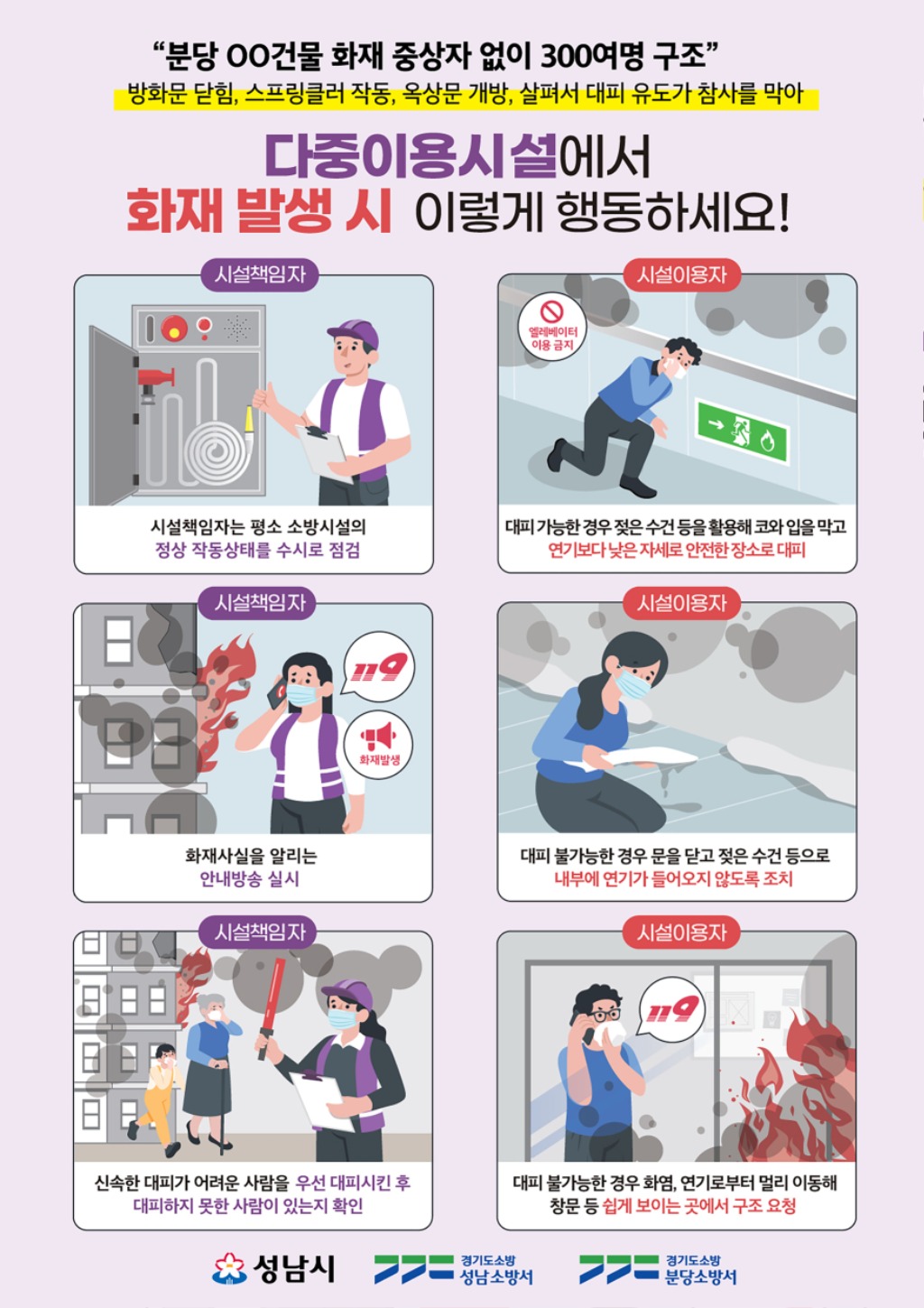 성남시, 야탑동 소재 음식점 대상으로 화재예방 캠페인 실시