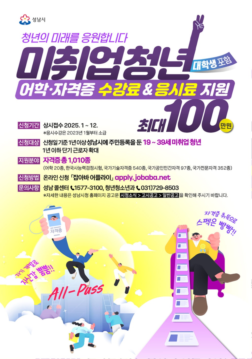 성남시, 미취업 청년 지원 ‘올패스’ 대상 34세→39세로 …