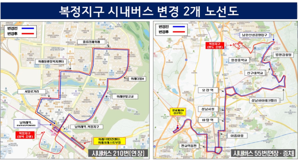 성남시, 복정지구 5개 버스노선 확충…내년 1월부터 순차 개…